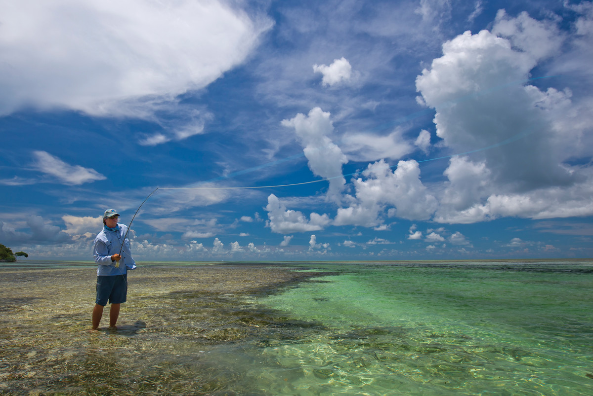 Guide Justin Rea has mastered the nuances of catching permit on the fly.