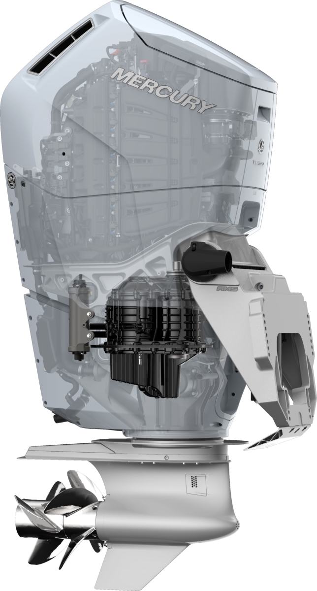 The outboard has a two-speed automatic transmission that shifts into second gear once the boat is out of the hole and on plane. 