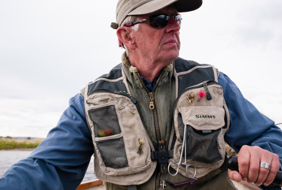 Simms became one of the top guides in the early days of fly-fishing Wyoming's Teton Valley. 