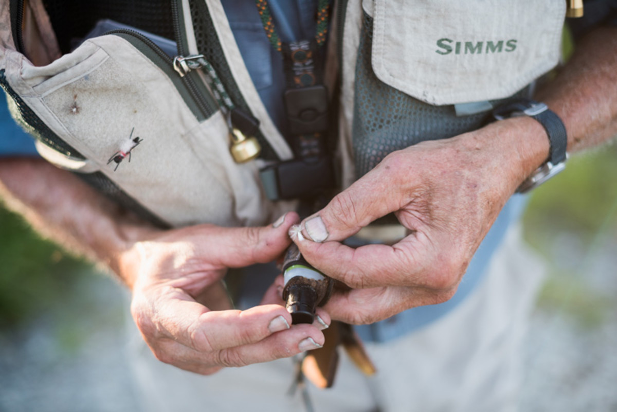 The 84-year-old John Simms still fishes actively. 