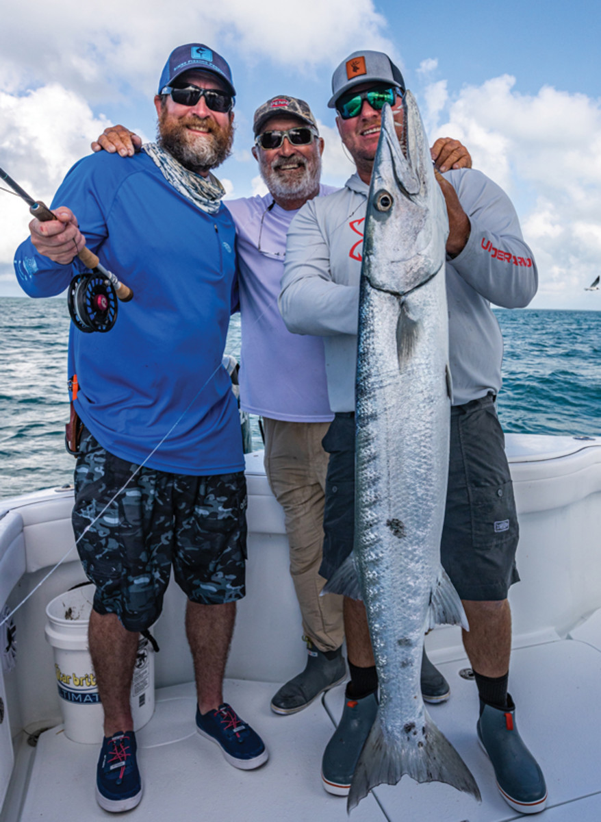 Huge barracuda are one of many targeted fish that inhabit offshore wrecks. 