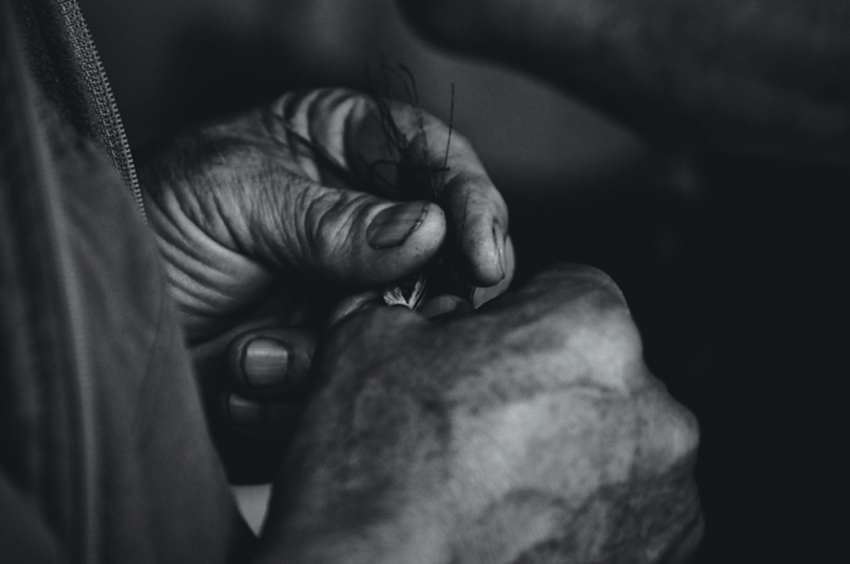 Paulino's weathered hands reflect a labor of love.